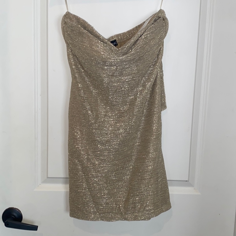 Wet Seal Gold Strapless Dress Large